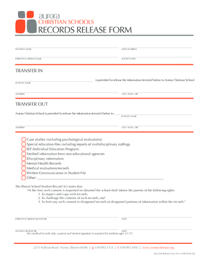 Student Records Release Form