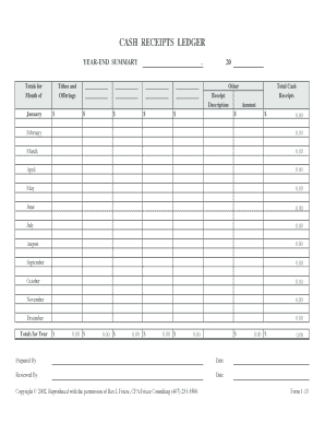 Cash Receipts Ledger