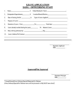 leave application form