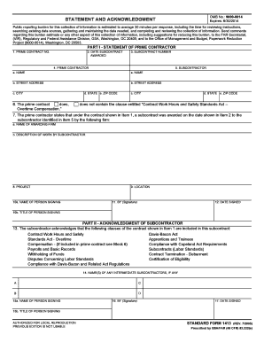 Statement and Acknowledgment Form 1413