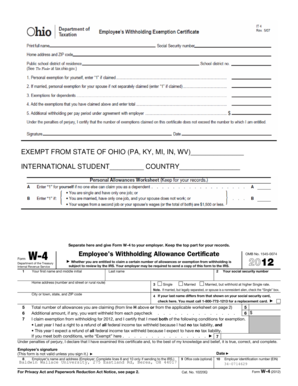 IRS Form W-4 Employee's Withholding Allowance Certificate