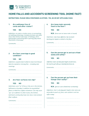 Home Falls and Accidents Screening Tool