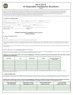 2014-2015 V3 Dependent Verification Document