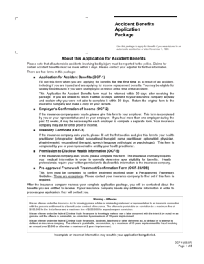Application for Accident Benefits (OCF-1)