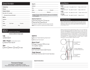 Knee Brace Order Form