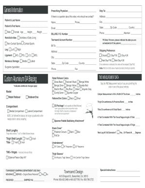 Knee Brace Order Form