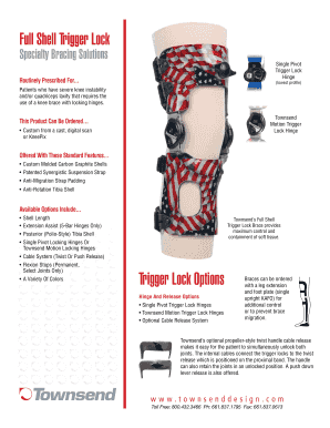 Full Shell Trigger Lock Knee Brace Order Form