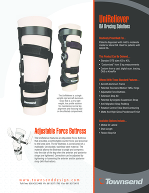 UniReliever OA Bracing Solutions Order Form