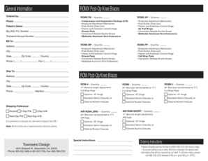 ROMX Post-Op Knee Braces Order Form
