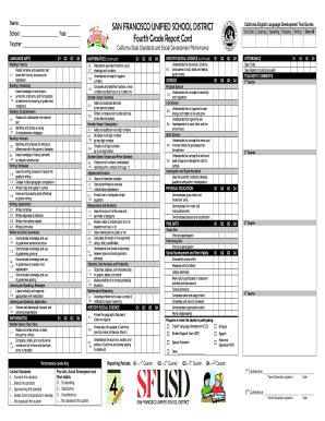 California Fourth Grade Report Card