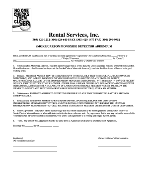 Smoke/Carbon Monoxide Detector Addendum