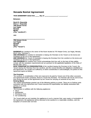 Nevada Rental Agreement