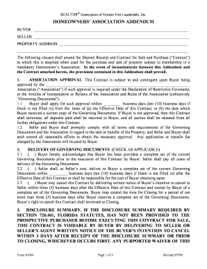 Homeowners’ Association Addendum