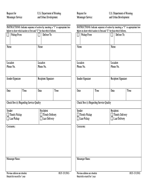 HUD Messenger Service Request Form