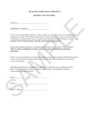 Municipal Inspection Addendum