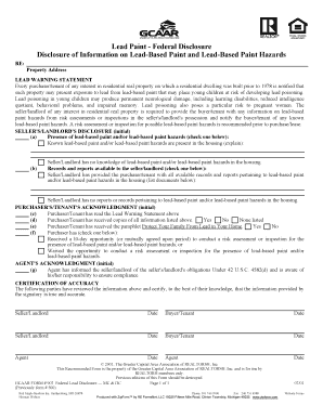 Federal Lead Paint Disclosure Form