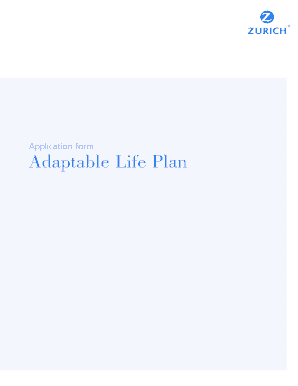 Adaptable Life Plan Application Form