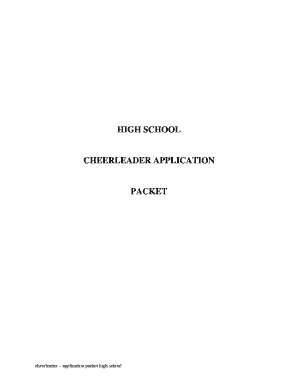 High School Cheerleader Application Packet