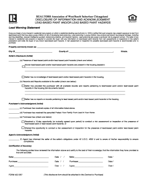 Lead-Based Paint Disclosure Form