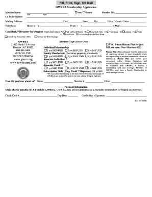 GWRRA Membership Application