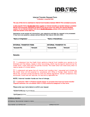 Internal Transfer Request Form