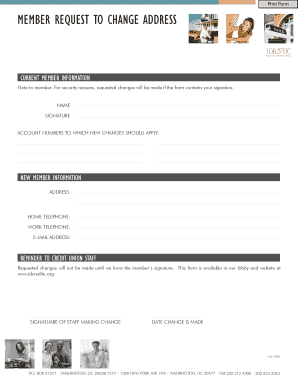 Member Request to Change Address