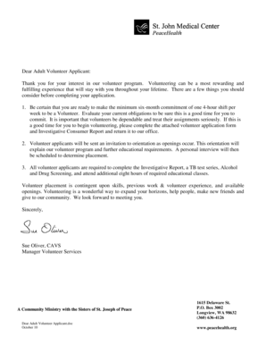 Adult Volunteer Application Form