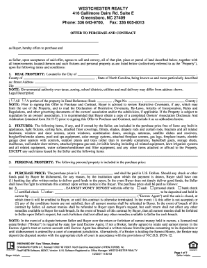 North Carolina Offer to Purchase and Contract