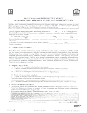Lead-Based Paint Addendum to Purchase Agreement