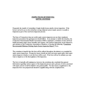 Connecticut Septic System Inspection Report
