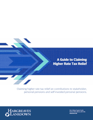 UK Higher Rate Tax Relief Claim Form