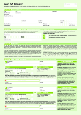 Cash ISA Transfer Application