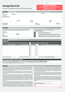 Vantage Bed & ISA Application Form