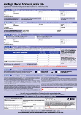 Vantage Stocks & Shares Junior ISA Application
