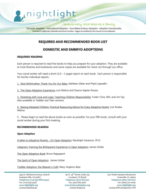 Adoption Required Reading Checklist