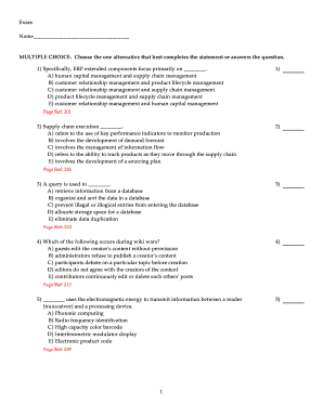 ERP and IT Management Exam