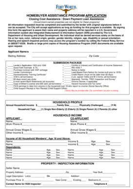 Homebuyer Assistance Program Application