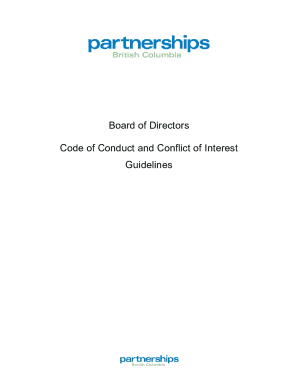 Code of Conduct and bConflict of Interestb Guidelines - Partnerships bb