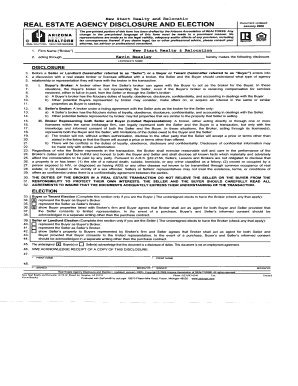 Arizona Real Estate Agency Disclosure and Election