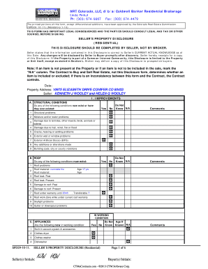 Colorado Seller's Property Disclosure Form