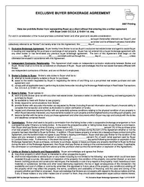 Exclusive Buyer Brokerage Agreement