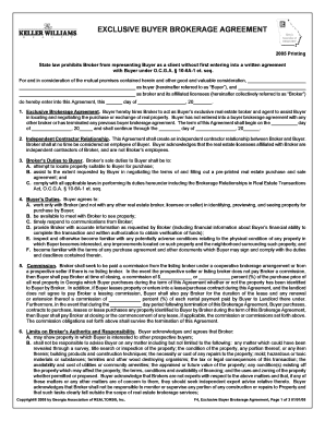 Exclusive Buyer Brokerage Agreement