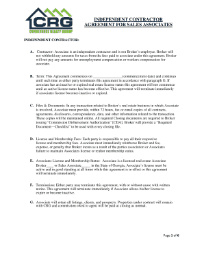 Independent Contractor Agreement for Sales Associates