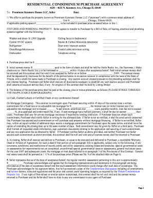 Residential Condominium Purchase Agreement