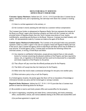 Signature Realty Services Buyer Agency Disclosure