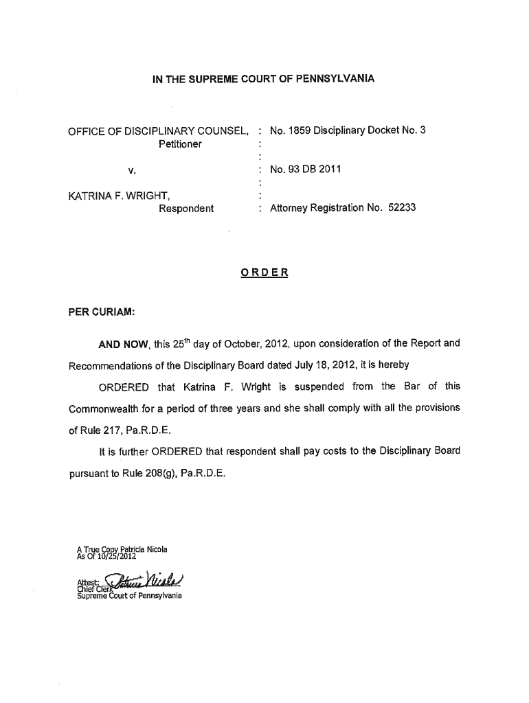 Fillable Online pacourts IN THE SUPREME COURT OF PENNSYLVANIA Unified