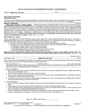 Exclusive Buyer Representation Agreement