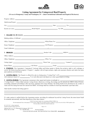 Listing Agreement for Unimproved Real Property