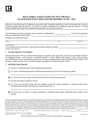 New Mexico Lead-Based Paint Disclosure Before Lease