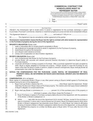 Commercial Contract for Non-Exclusive Right to Represent Buyer